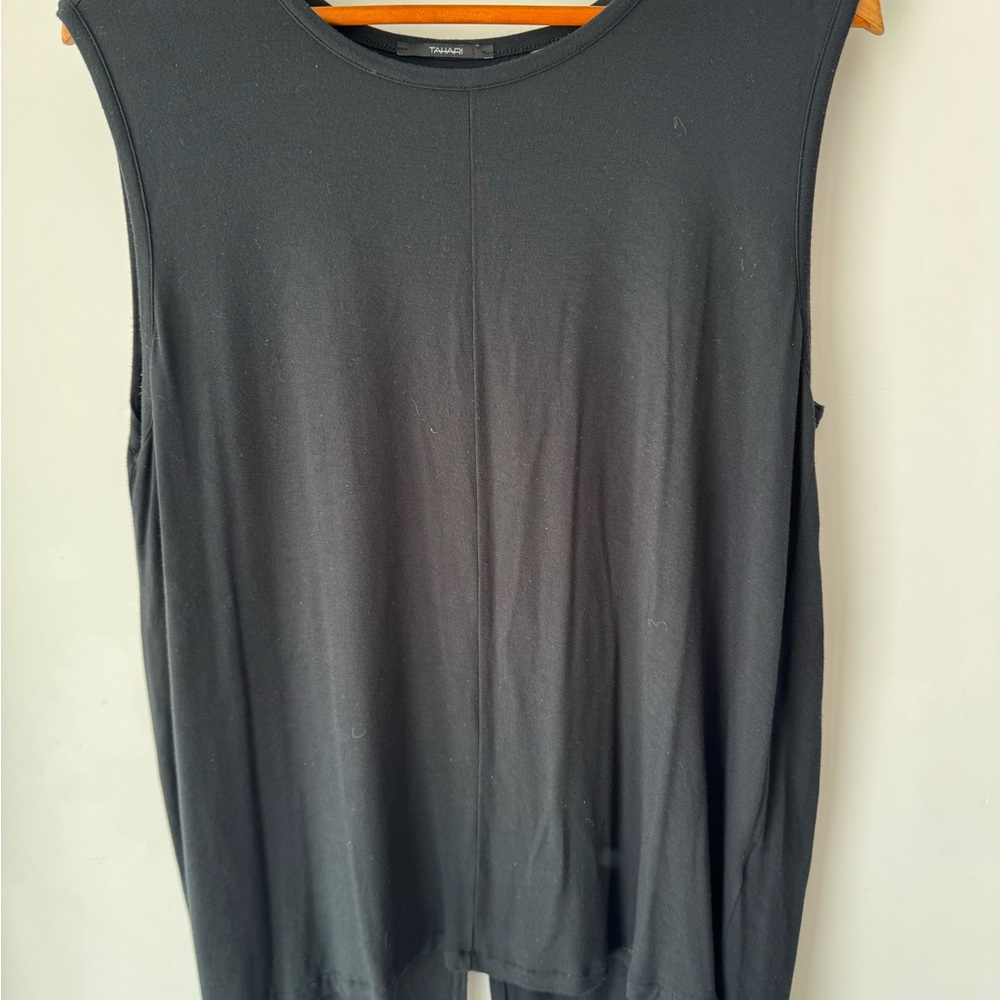 Tahari Black Sleeveless Blouse